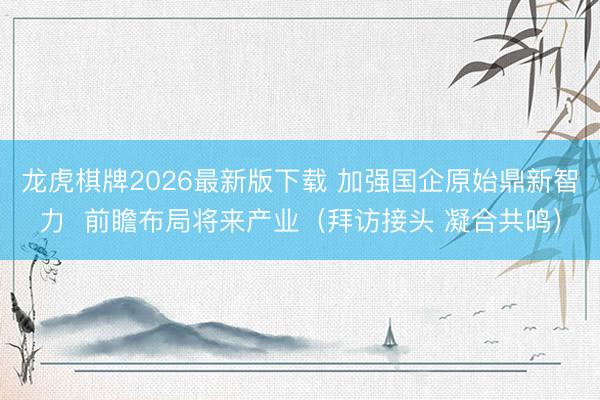 龙虎棋牌2026最新版下载 加强国企原始鼎新智力 前瞻布局将来产业(拜访接头 凝合共鸣)