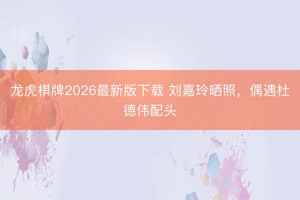 龙虎棋牌2026最新版下载 刘嘉玲晒照，偶遇杜德伟配头
