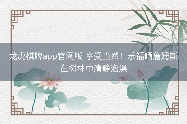 龙虎棋牌app官网版 享受当然！乐福晒詹姆斯在树林中清静泡澡